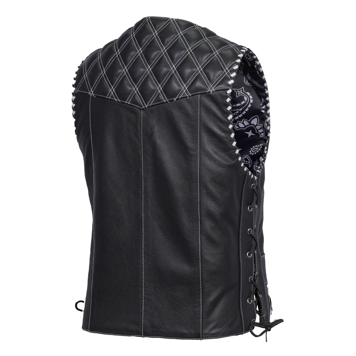 Velrik Mens Leather Motorcycle Vest