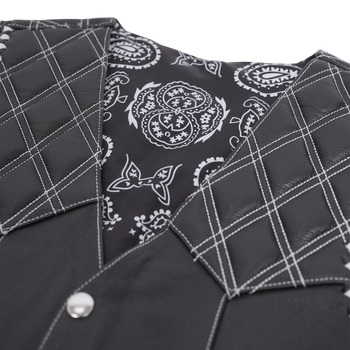 Velrik Mens Leather Motorcycle Vest
