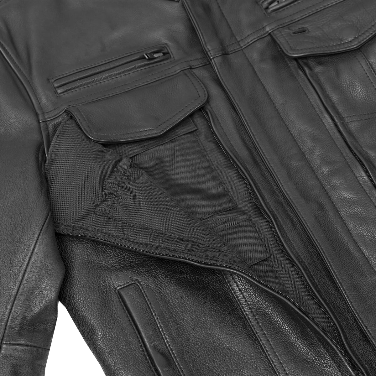 Victor™ Men's Leather Motorcycle Jacket