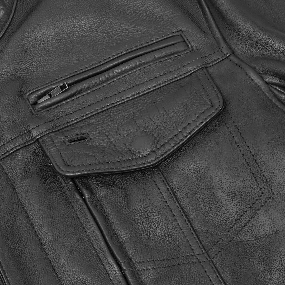 Victor™ Men's Leather Motorcycle Jacket