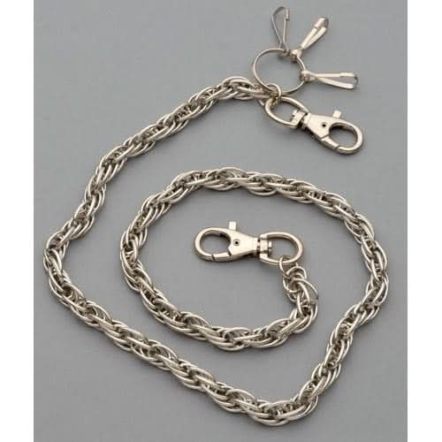 WC-1113 Chrome Wallet Chain with multiple links, 3 inches long