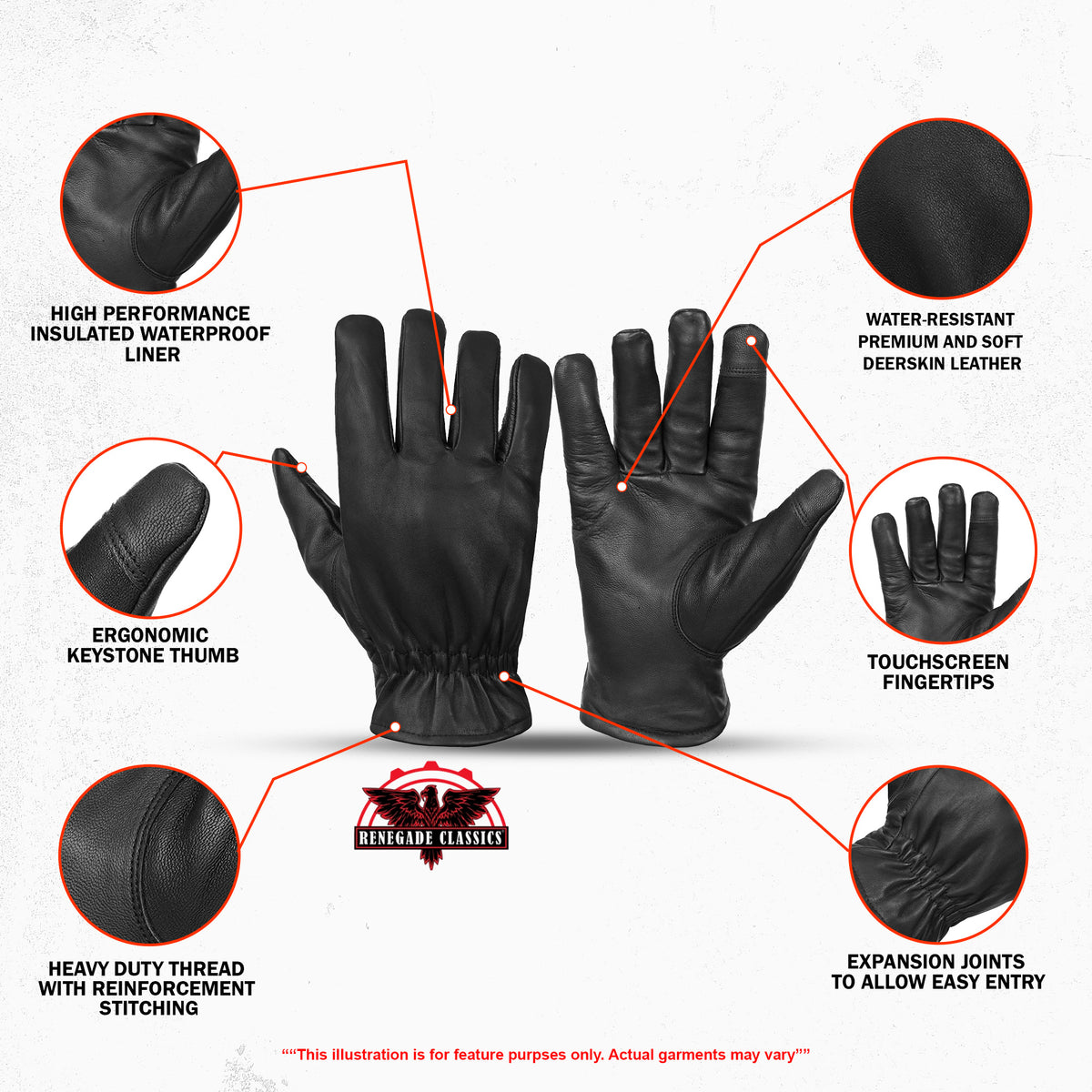 WarmStag™ Men's leather gloves
