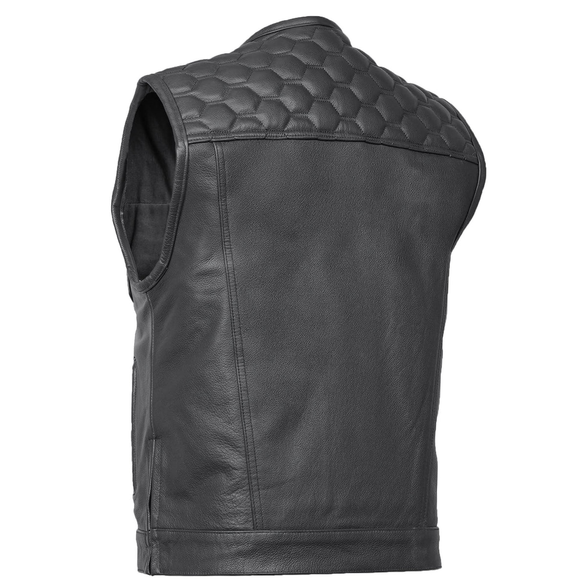 Wayne™ Mens Leather Motorcycle Vest