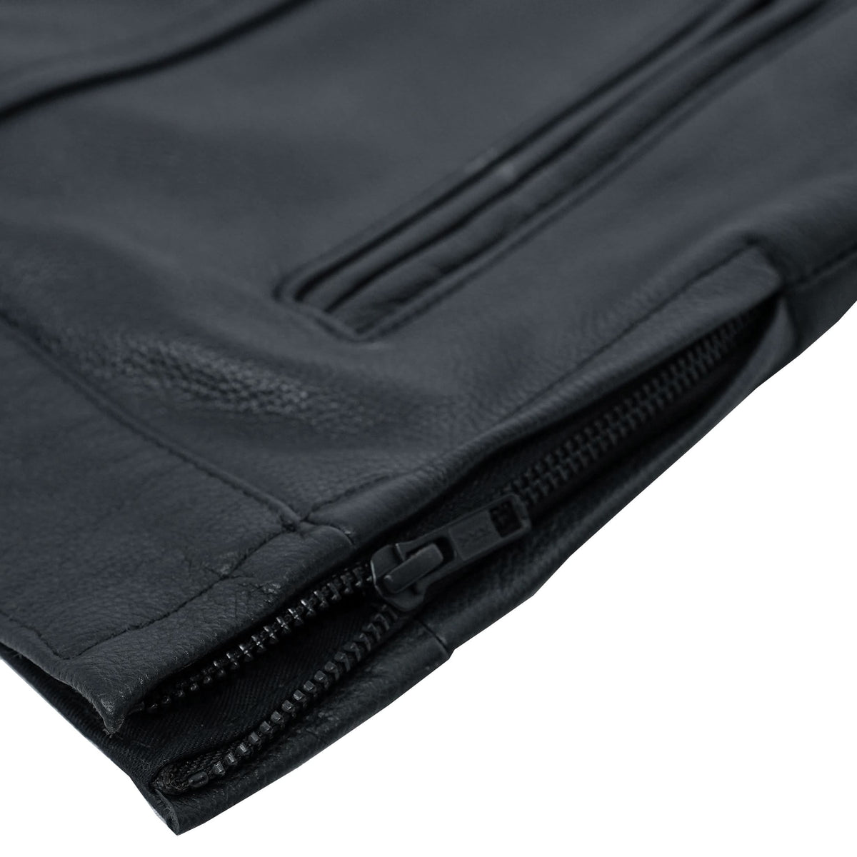 Wayne™ Mens Leather Motorcycle Vest