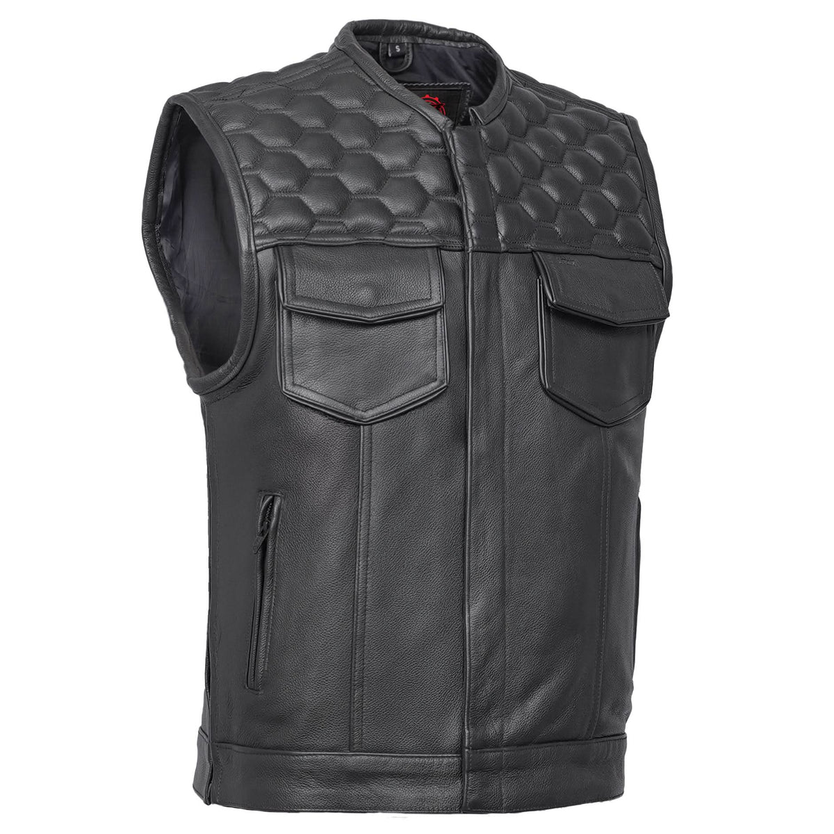 Wayne™ Mens Leather Motorcycle Vest