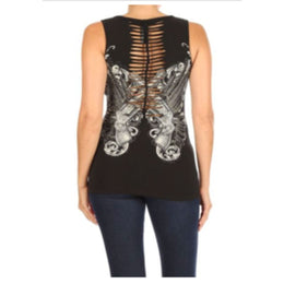 Women's BLACK Edgy Pistol Tank Top