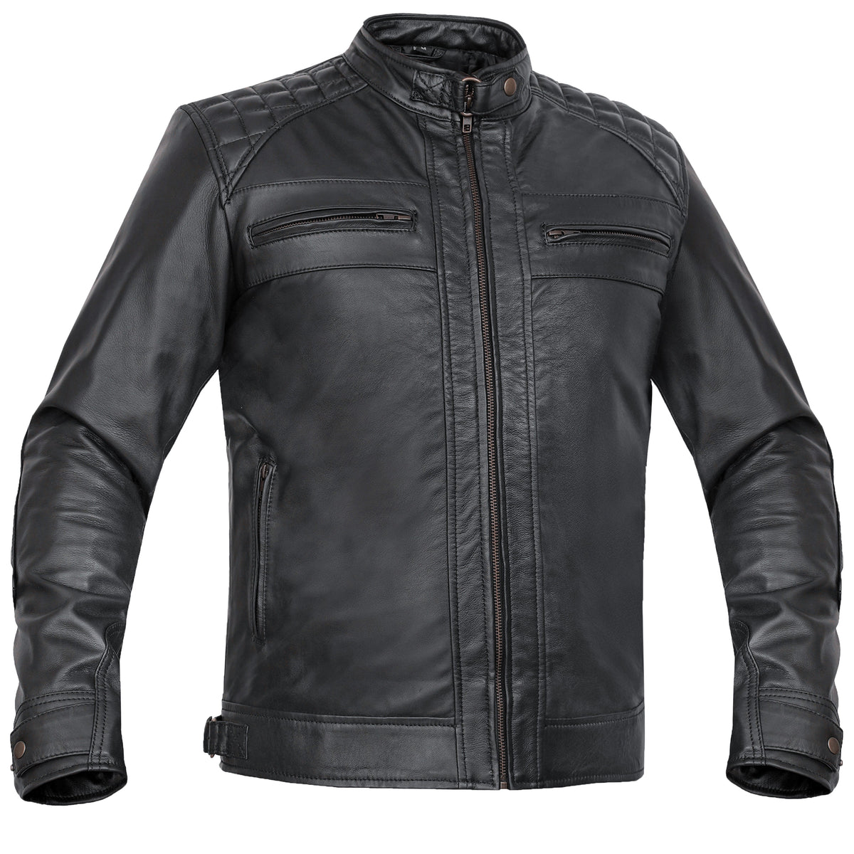 Zuberi Men's Faux Leather Motorcycle Jacket