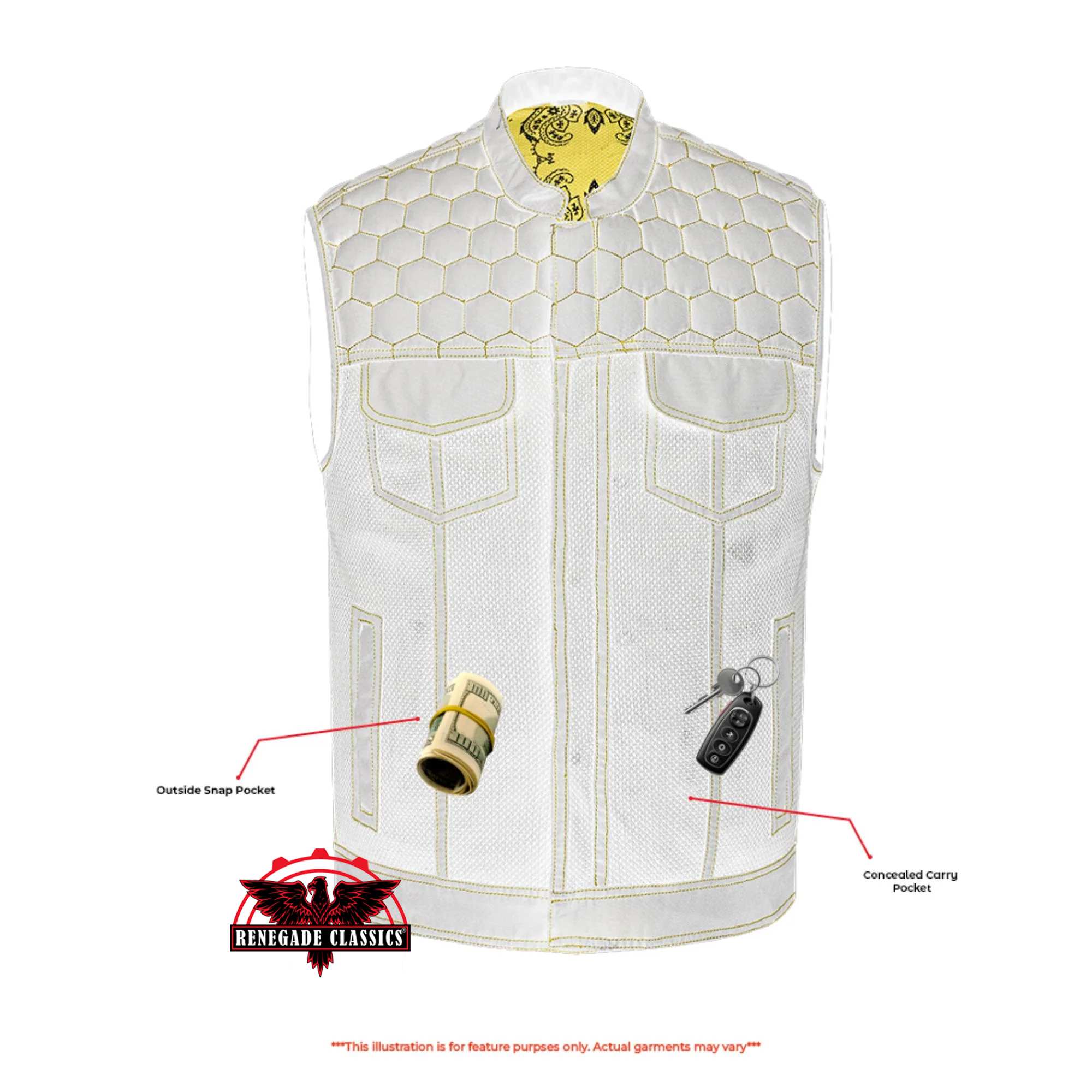 Gloom Gold™ Mens Motorcycle Mesh Vest