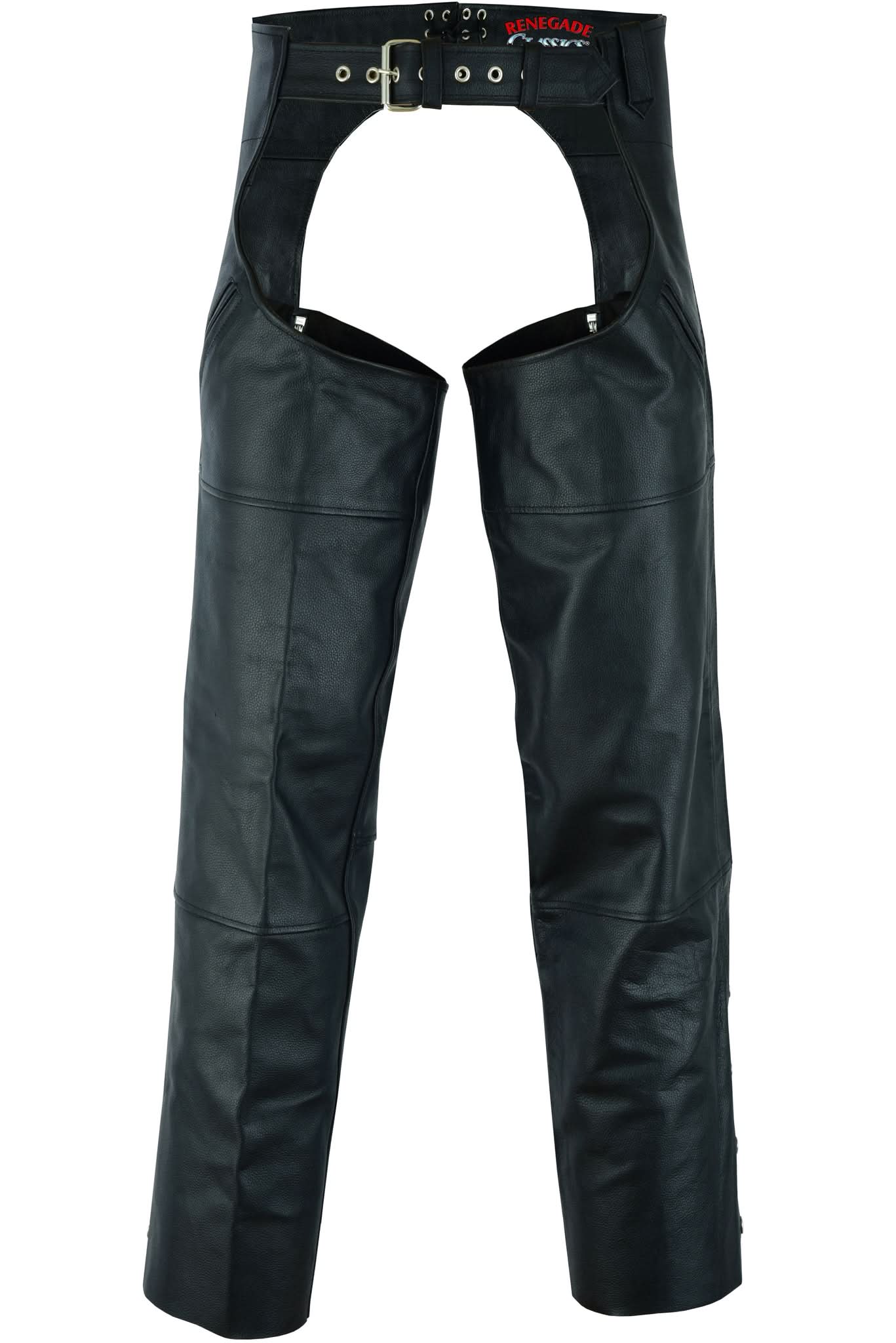 Leather Guard Unisex leather motorcycle chaps - Black Chaps & Pants Renegade Classics