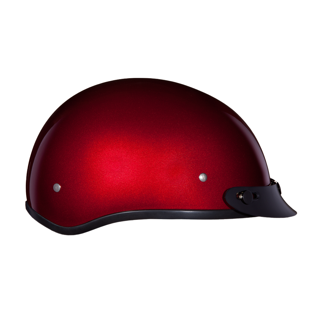 dot approved half shell motorcycle helmets Daytona Skull Cap Half Helmet with Peak Visor, Black Cherry / S