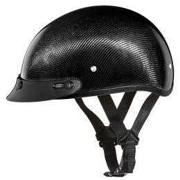 badass motorcycle half helmet DIAMONDS IN THE RUFF - Ultra-Light Real Carbon Fiber German