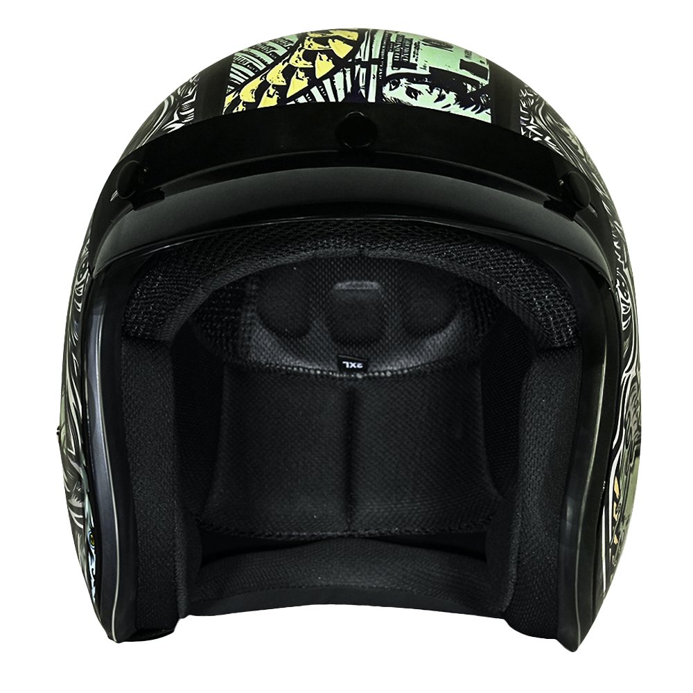 Daytona Cruiser Money Open Face Motorcycle Helmet, 2XL