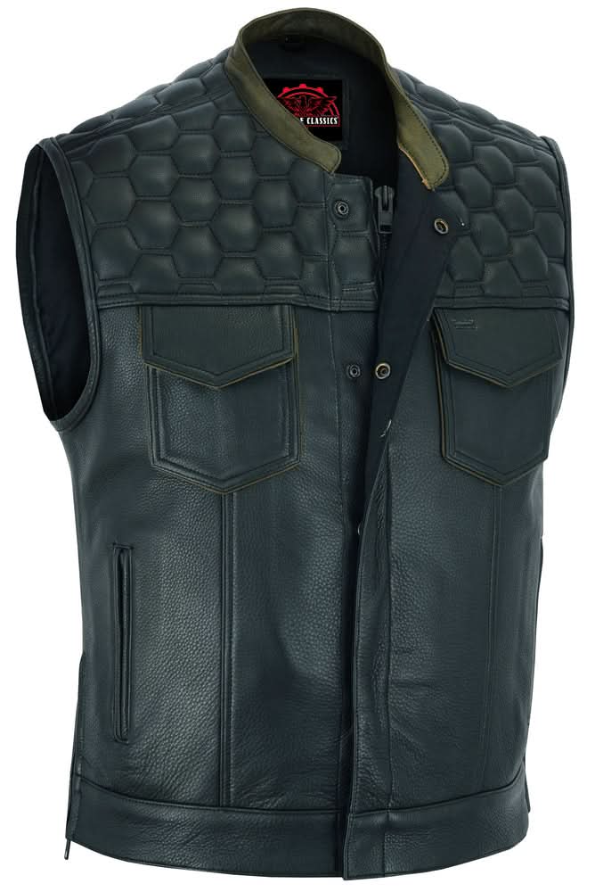 Shadow Shield Mens Motorcycle Leather Vest