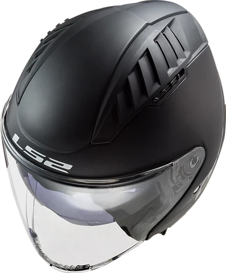 Copter Solid Open Face Motorcycle Helmet W/ SunShield Matte Black Helmets LS2 Helmets