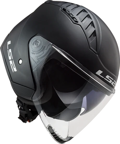 Copter Solid Open Face Motorcycle Helmet W/ SunShield Matte Black Helmets LS2 Helmets