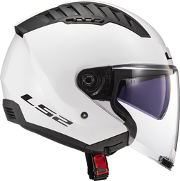 Copter Solid Open Face Motorcycle Helmet W/ SunShield Gloss White