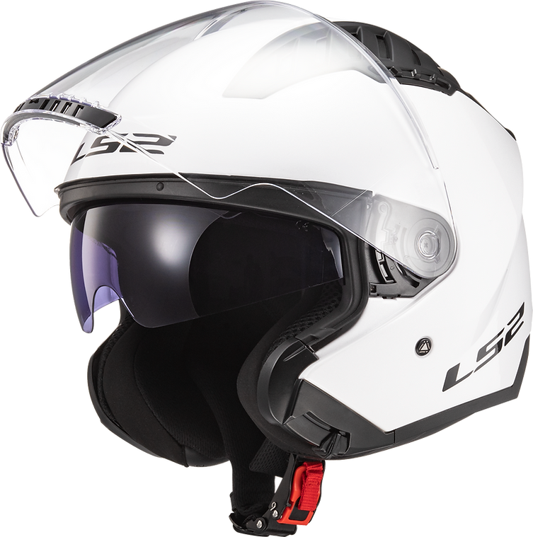 Copter Solid Open Face Motorcycle Helmet W/ SunShield Gloss White
