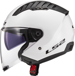 Copter Solid Open Face Motorcycle Helmet W/ SunShield Gloss White