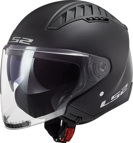Copter Solid Open Face Motorcycle Helmet W/ SunShield Matte Black Helmets LS2 Helmets