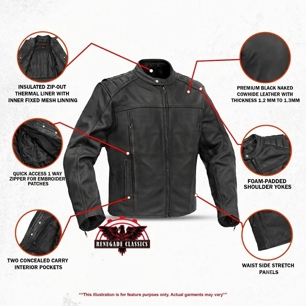 HellBorn - Men’s Leather Motorcycle Jacket