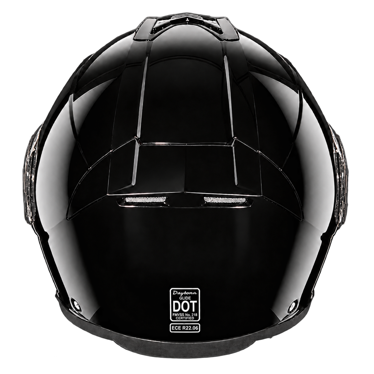 Daytona Glide Modular Motorcycle Helmet - DOT Approved, Bluetooth Ready, Dual Visor, Men/Women/Youth - Hi-Gloss Black