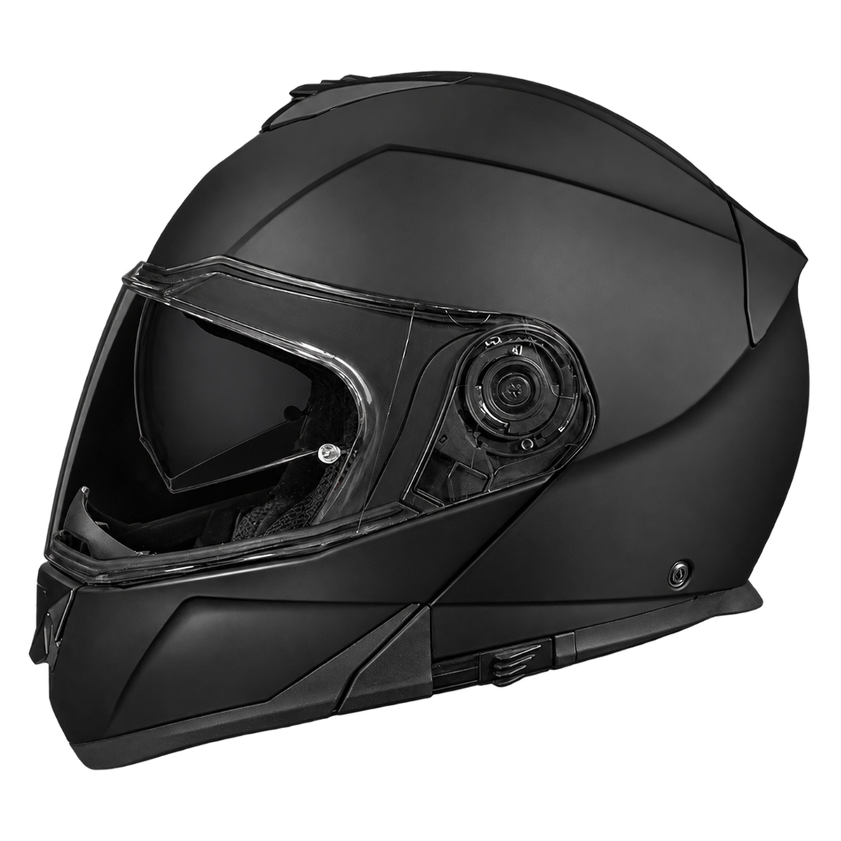 Daytona Glide Modular Motorcycle Helmet - DOT Approved, Bluetooth Ready, Dual Visor, Men/Women/Youth - Dull Black