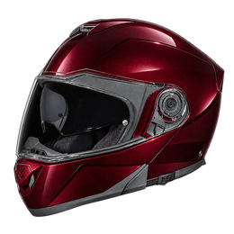 Daytona Glide Modular Motorcycle Helmet - DOT Approved, Bluetooth Ready, Dual Visor, Men/Women/Youth - Black Cherry