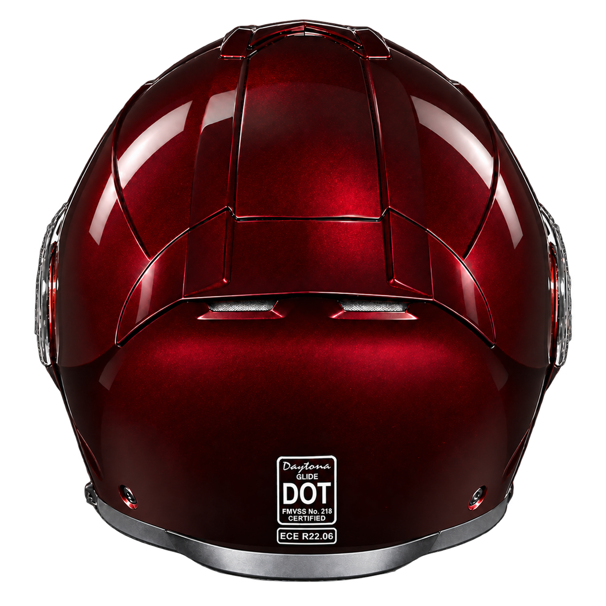 Daytona Glide Modular Motorcycle Helmet - DOT Approved, Bluetooth Ready, Dual Visor, Men/Women/Youth - Black Cherry