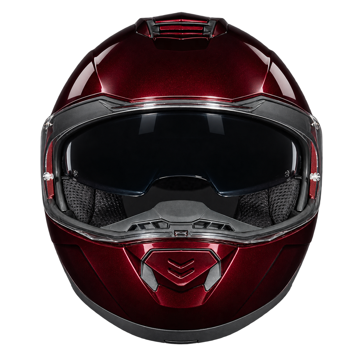 Daytona Glide Modular Motorcycle Helmet - DOT Approved, Bluetooth Ready, Dual Visor, Men/Women/Youth - Black Cherry