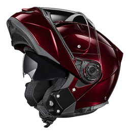 Daytona Glide Modular Motorcycle Helmet - DOT Approved, Bluetooth Ready, Dual Visor, Men/Women/Youth - Black Cherry