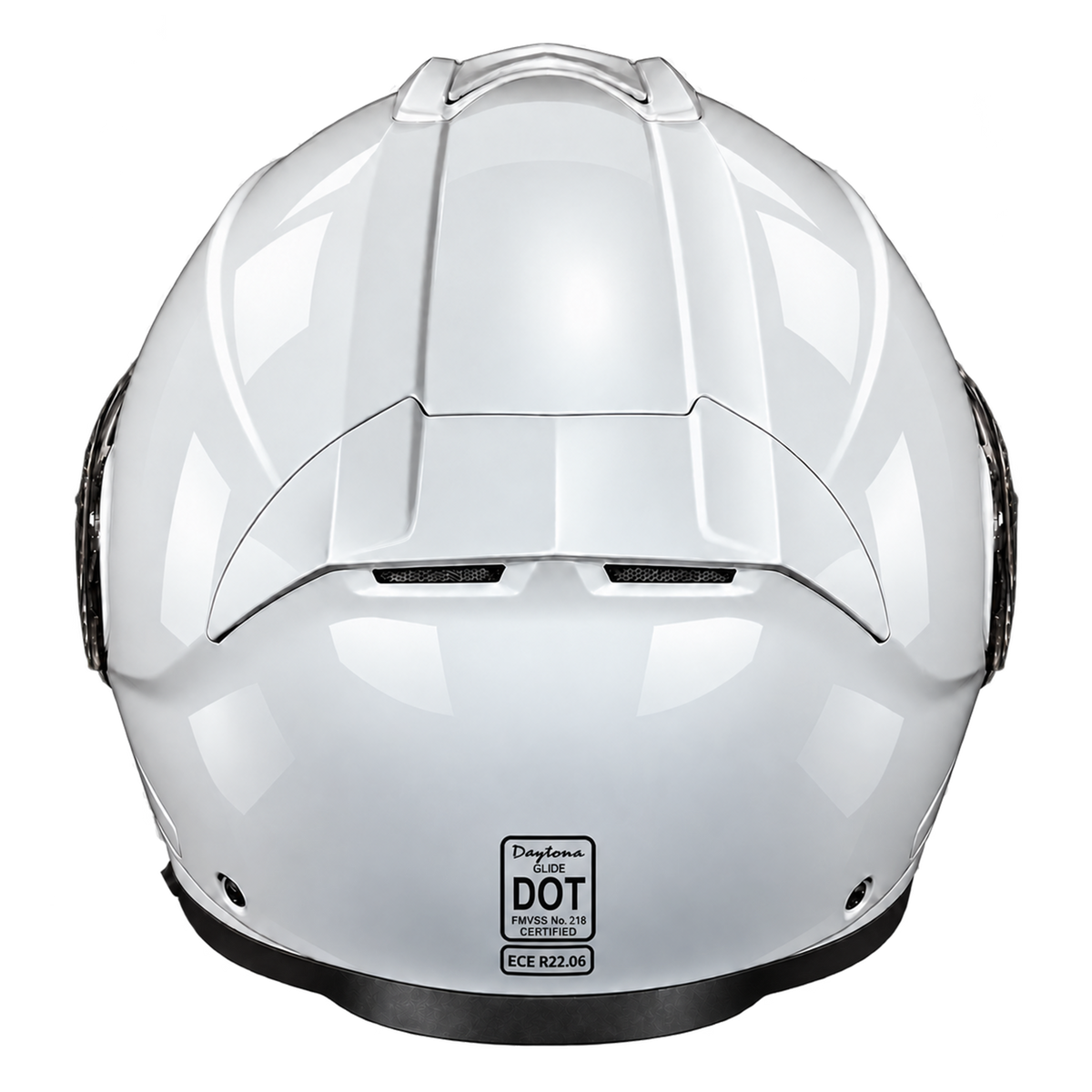 Daytona Glide Modular Motorcycle Helmet - DOT Approved, Bluetooth Ready, Dual Visor, Men/Women/Youth - Hi-Gloss White
