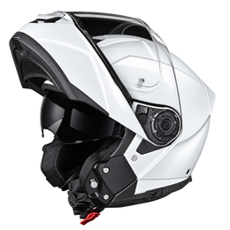 Daytona Glide Modular Motorcycle Helmet - DOT Approved, Bluetooth Ready, Dual Visor, Men/Women/Youth - Hi-Gloss White