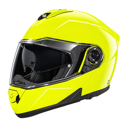 Daytona Glide Modular Motorcycle Helmet - DOT Approved, Bluetooth Ready, Dual Visor, Men/Women/Youth - Fluorescent Yellow