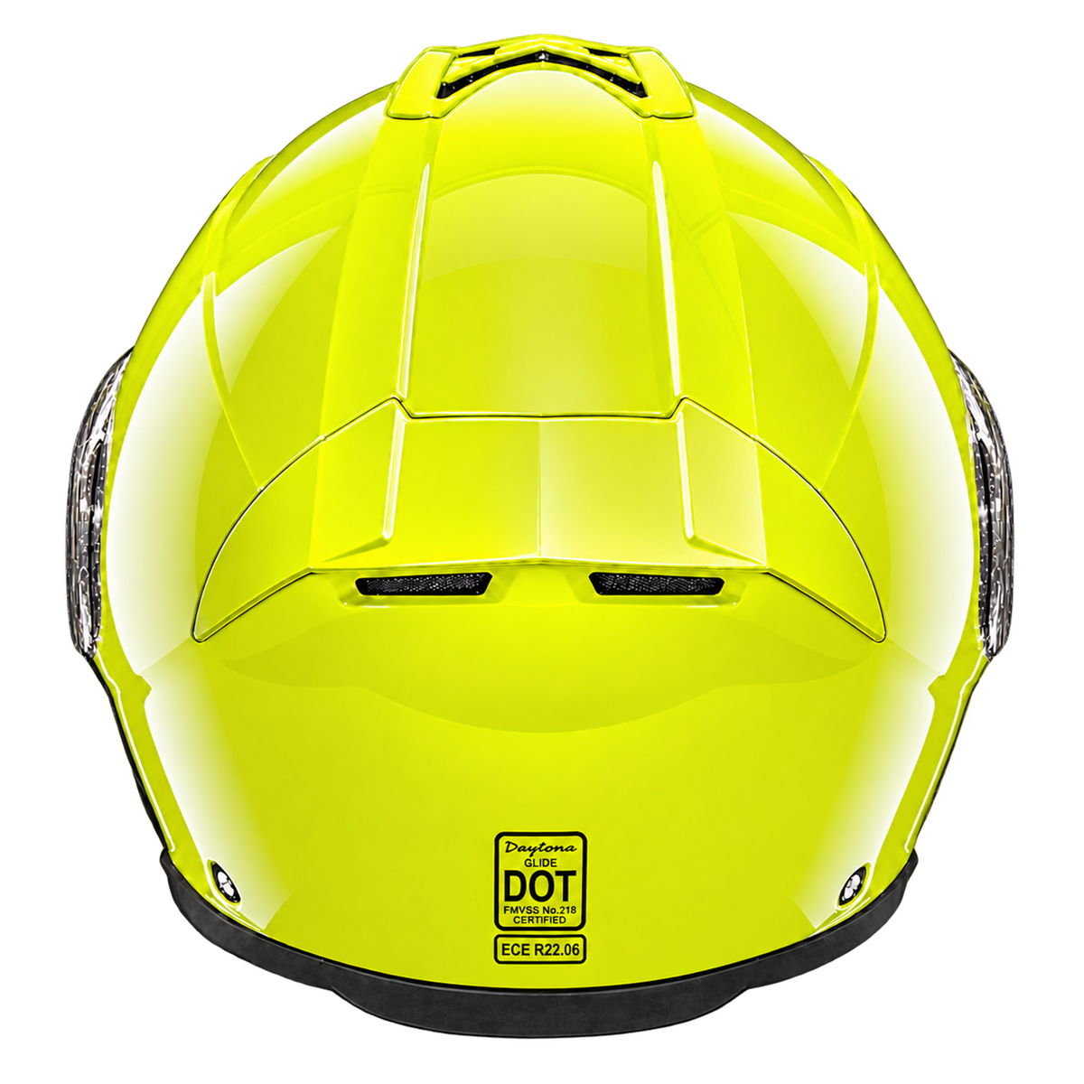 Daytona Glide Modular Motorcycle Helmet - DOT Approved, Bluetooth Ready, Dual Visor, Men/Women/Youth - Fluorescent Yellow