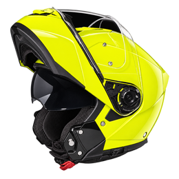 Daytona Glide Modular Motorcycle Helmet - DOT Approved, Bluetooth Ready, Dual Visor, Men/Women/Youth - Fluorescent Yellow