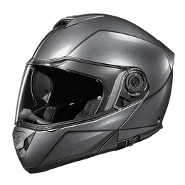 Daytona Glide Modular Motorcycle Helmet - DOT Approved, Bluetooth Ready, Dual Visor, Men/Women/Youth - Gun Metal Grey Metallic