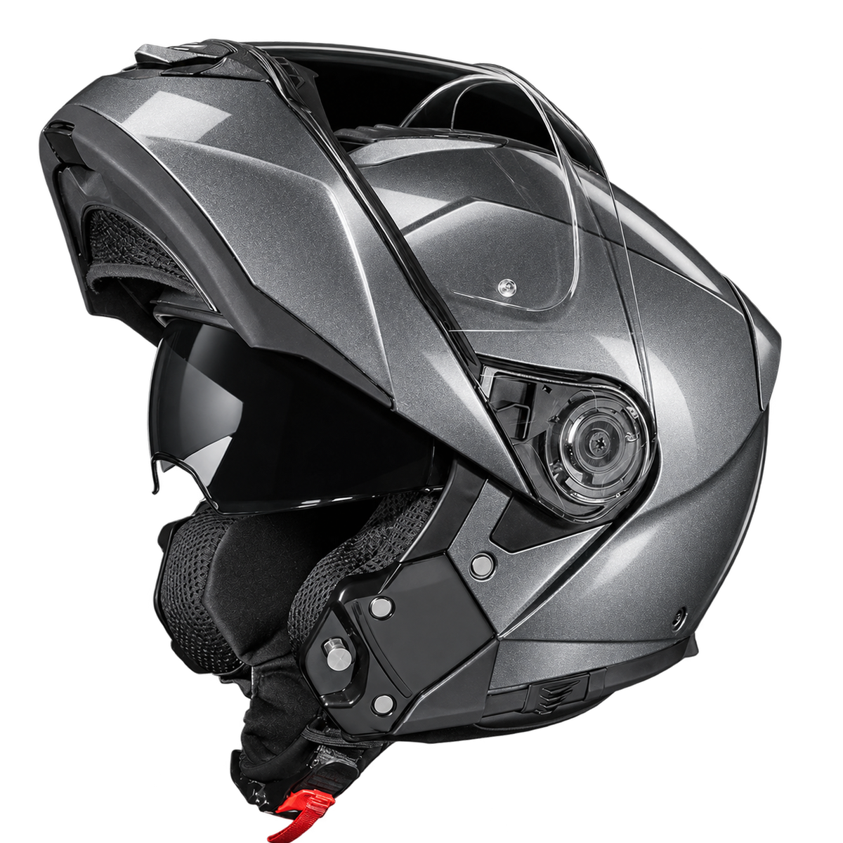 Daytona Glide Modular Motorcycle Helmet - DOT Approved, Bluetooth Ready, Dual Visor, Men/Women/Youth - Gun Metal Grey Metallic
