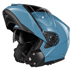 Daytona Glide Modular Motorcycle Helmet - DOT Approved, Bluetooth Ready, Dual Visor, Men/Women/Youth- Shark Blu