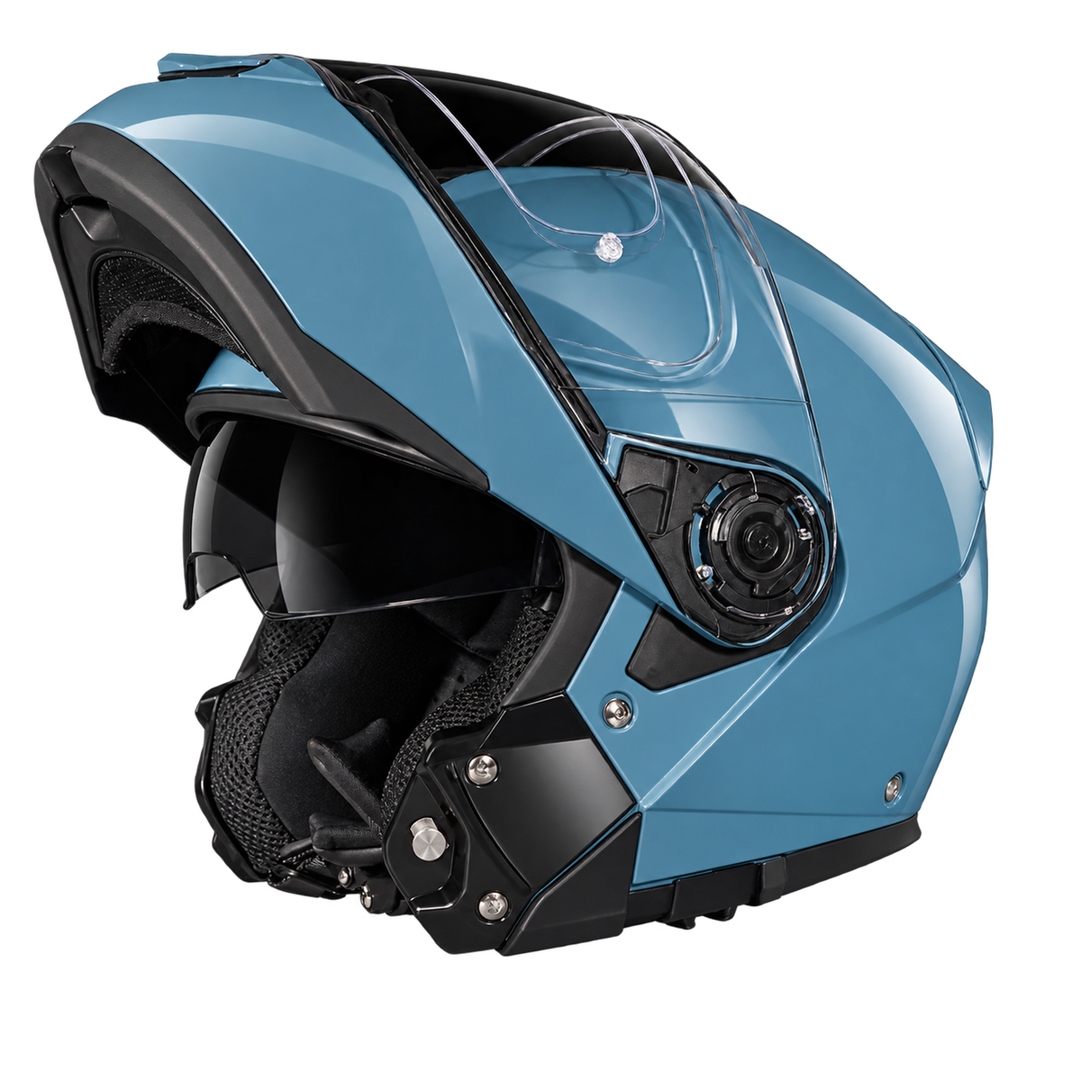 Daytona Glide Modular Motorcycle Helmet - DOT Approved, Bluetooth Ready, Dual Visor, Men/Women/Youth- Shark Blu