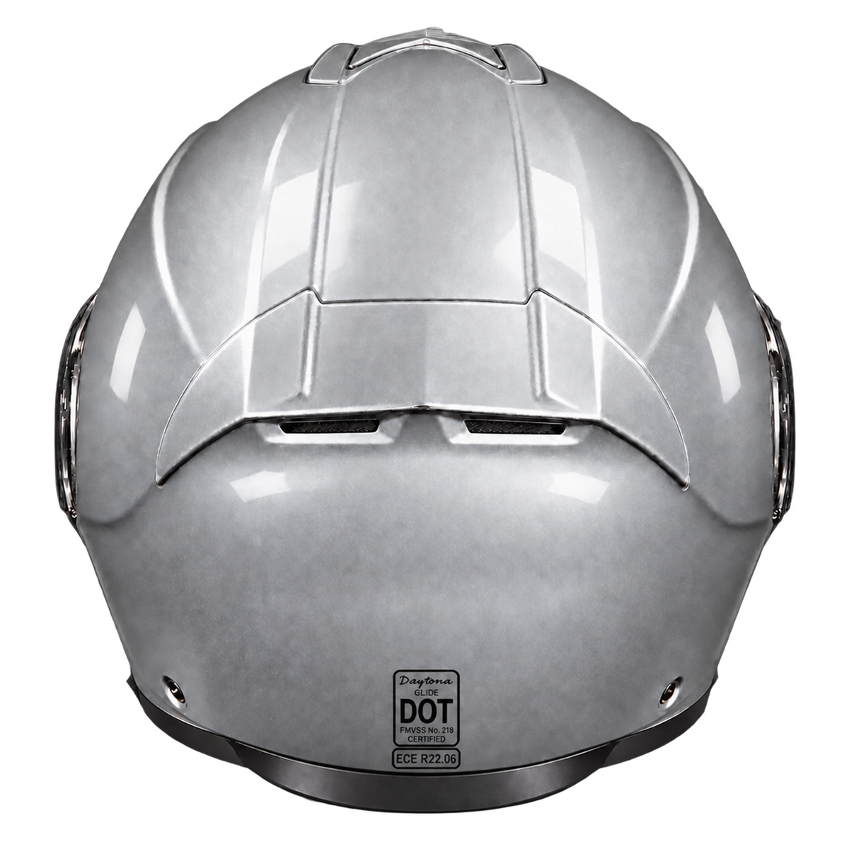 Daytona Glide Modular Motorcycle Helmet - DOT Approved, Bluetooth Ready, Dual Visor, Men/Women/Youth- Silver Metallic