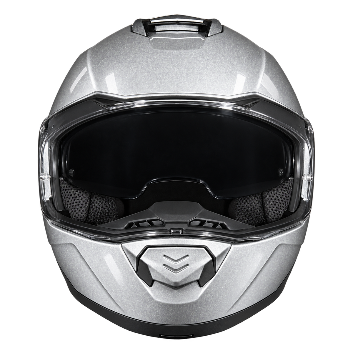 Daytona Glide Modular Motorcycle Helmet - DOT Approved, Bluetooth Ready, Dual Visor, Men/Women/Youth- Silver Metallic
