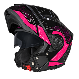 Daytona Glide Modular Motorcycle Helmet - DOT Approved, Bluetooth Ready, Dual Visor, Men/Women/Youth - W/ Flowers