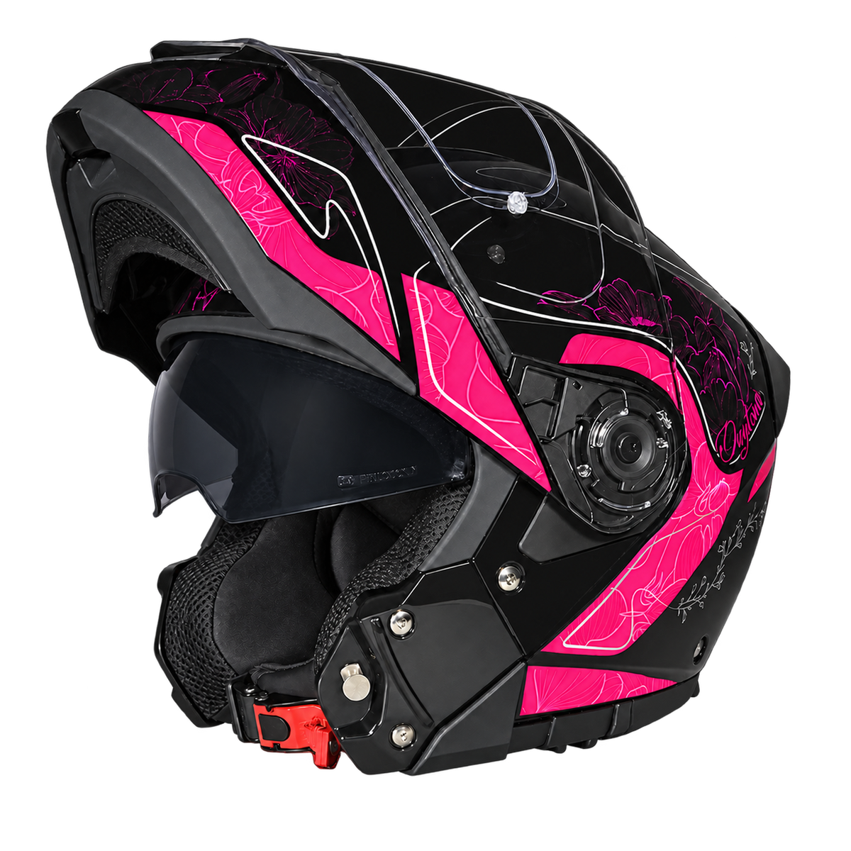 Daytona Glide Modular Motorcycle Helmet - DOT Approved, Bluetooth Ready, Dual Visor, Men/Women/Youth - W/ Flowers