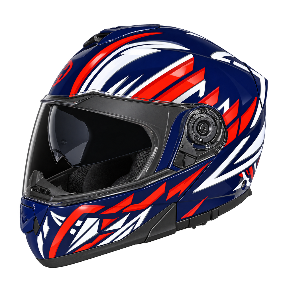 Daytona Glide Modular Motorcycle Helmet - DOT Approved, Bluetooth Ready, Dual Visor, Men/Women/Youth - W/ Liberty