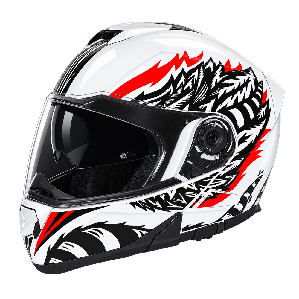 Daytona Glide Modular Motorcycle Helmet - DOT Approved, Bluetooth Ready, Dual Visor, Men/Women/Youth - W/ Phoenix