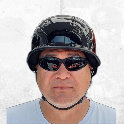 MICRO DOT MAYHEM GERMAN STYLE MOTORCYCLE HELMET GLOSS