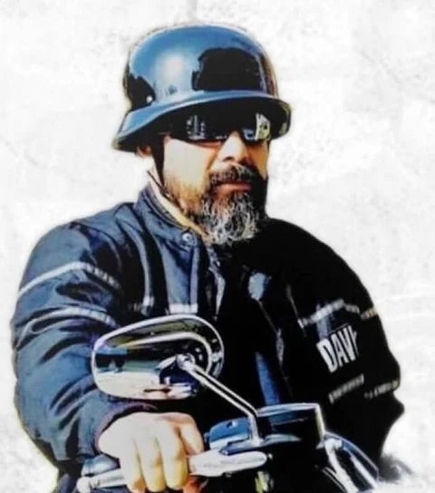 german motorcycle helmet with goggles MICRO DOT MAYHEM GERMAN STYLE MOTORCYCLE HELMET GLOSS