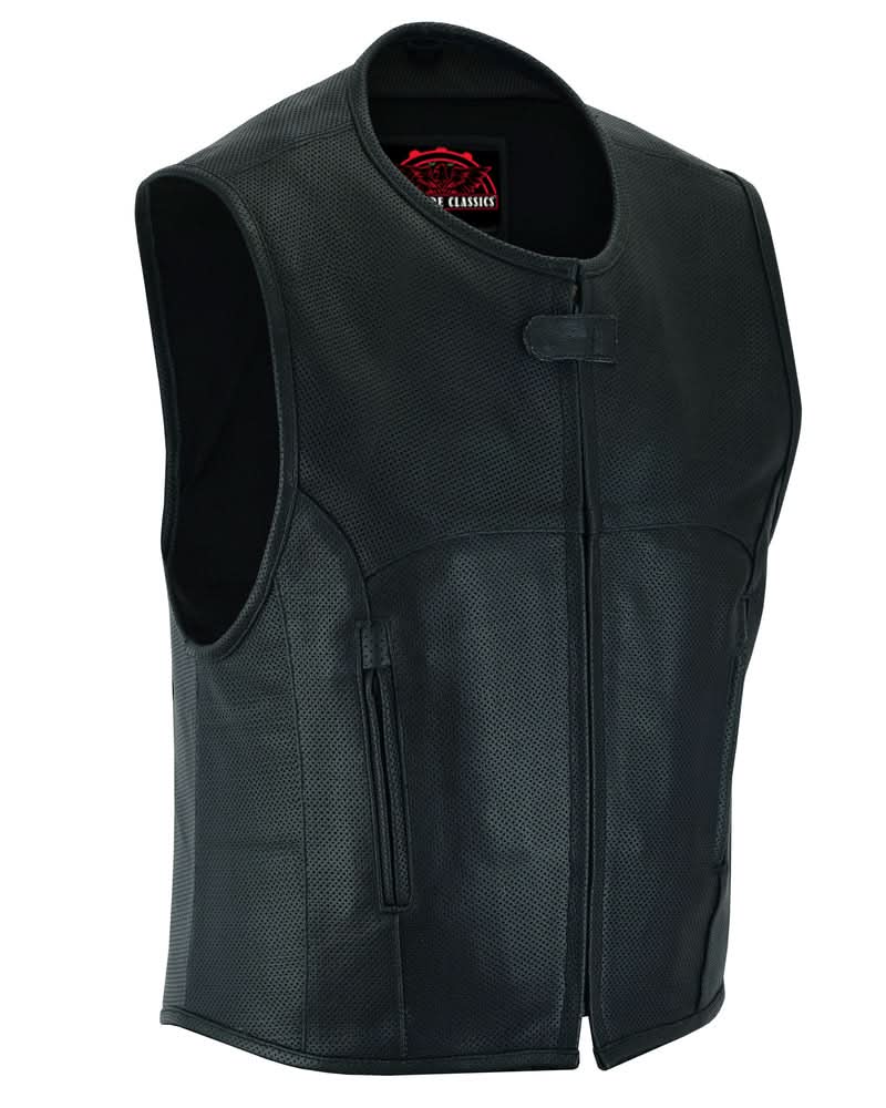 Zone Mens Leather Motorcycle Vest