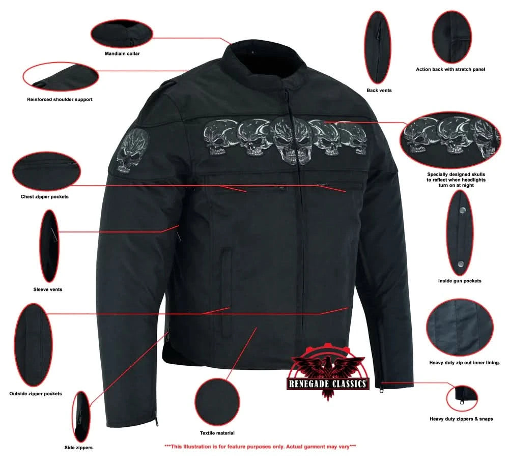 SkullShift™ Men's Textile Scooter Style Jacket