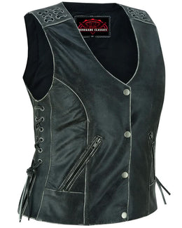 Ellex™ Women's leather motorcycle vest